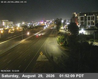 TV412 -- US-101 : AT JSO MILBRAE AV OC live camera view