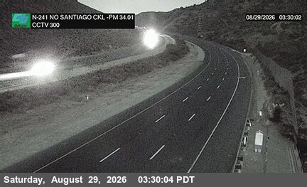 SR-241 : (300) 2600 Meters North of Santiago Canyon Road Overcross live camera view