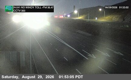 SR-241 : (303) 600 Meters North of Windy Toll Plaza live camera view