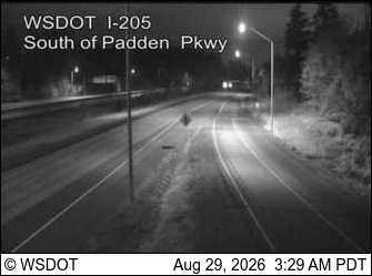 I-205 at MP 32.9: South of Padden Parkway live camera view