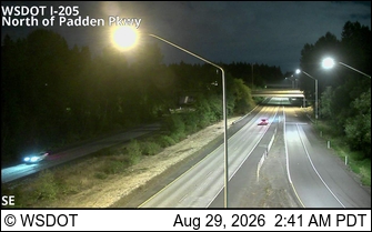I-205 at MP 33.2: North of Padden Parkway live camera view
