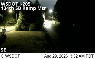 I-205 at MP 36.7: SB 134th St Ramp Meter live camera view