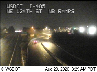 I-405 at MP 20.2: NE 124th St, NB Ramps live camera view
