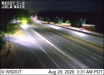 I-5 at MP 120.8: JBLM Main Gate live camera view