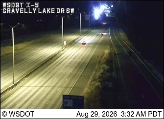 I-5 at MP 124.6: Gravelly Lk Dr live camera view