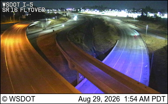I-5 SB at MP 132.4: SR 16 Interchange live camera view