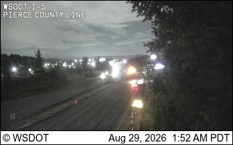 I-5 at MP 139.5: Pierce Co Line live camera view