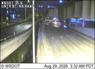 I-5 at MP 165.7: University St Ramp live camera view