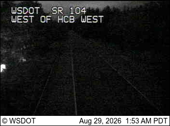 SR 104 at MP 12.1: W of Hood Canal Bridge VMS West live camera view
