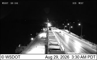 SR 104 at MP 14.7: Hood Canal Bridge Looking West live camera view