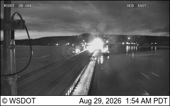 SR 104 at MP 14.7: Hood Canal Bridge Looking East live camera view