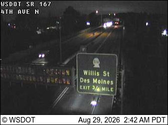 SR 167 at MP 20.6: 4th Ave N live camera view