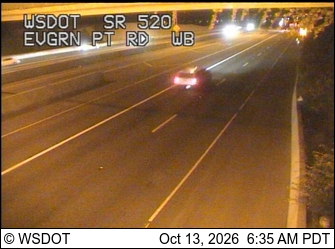 SR 520 at MP 4: Evergreen Pt Rd, WB live camera view