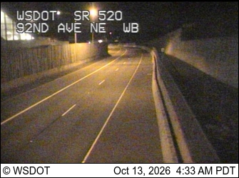 SR 520 at MP 5.1: 92nd Ave NE, WB live camera view
