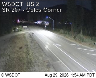 US 2 at MP 84.5: SR 207 Coles Corner looking West live camera view