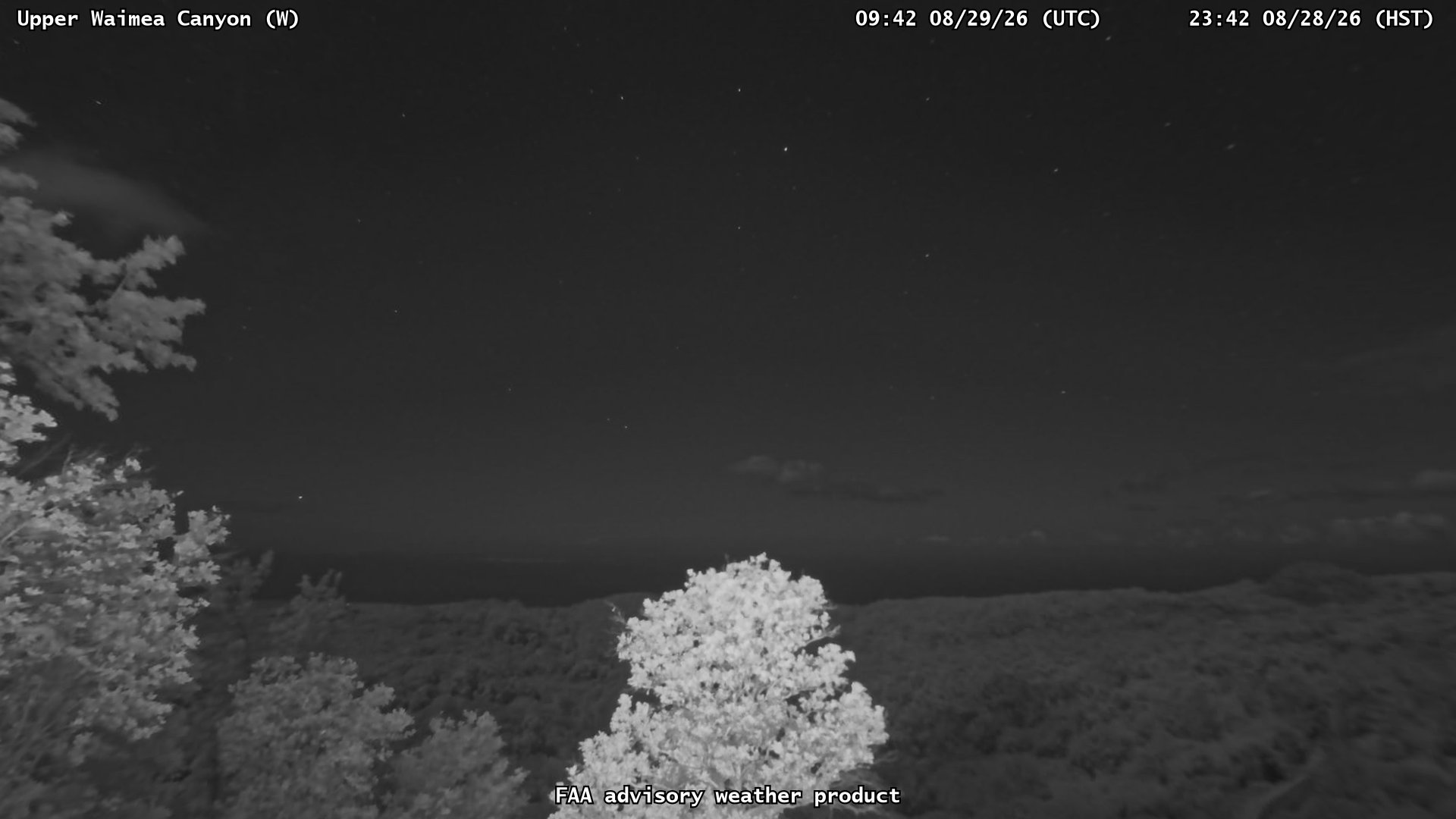 Upper Waimea Canyon — West live camera view