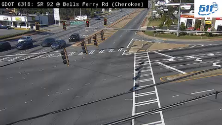 SR 92/Alabama Rd at Bells Ferry Rd live camera view