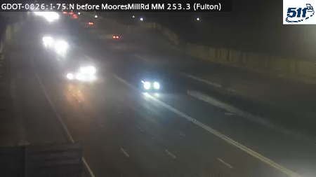 I-75 N before MooresMillRd MM 253.3 live camera view