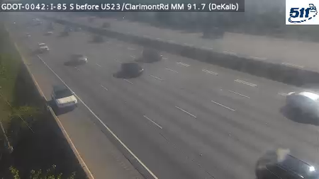 I-85 S before US23/ClarimontRd MM 91.7 live camera view