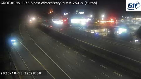I-75 S past WPacesFerryRd MM 254.9 live camera view