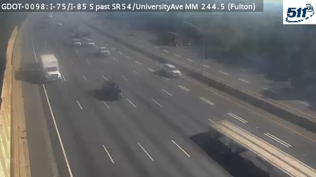 I-75/I-85 S past SR54/UniversityAve MM 244.5 live camera view