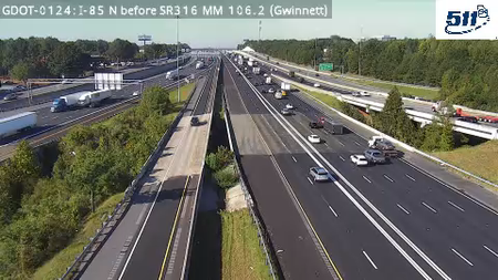 I-85 N before SR316 MM 106.2 live camera view