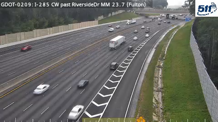 I-285 CW past RiversideDr MM 25.4 live camera view