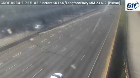 I-75/I-85 S before SR166/Langford MM 244.2 live camera view