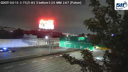I-75/I-85 S before MLKJrDr MM 247.1 live camera view