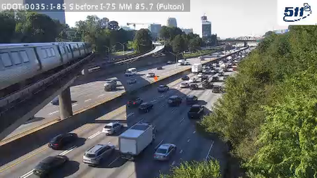 I-85 S before I-75 MM 85.7 live camera view