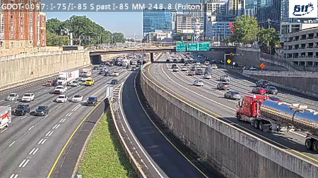 I-75/I-85 S past I-85 MM 248.8 live camera view