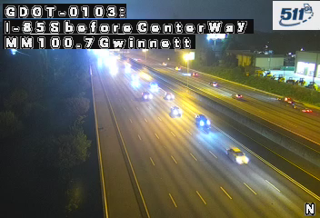 I-85 S before CenterWay MM 100 live camera view