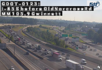 I-85 S before OldNorcrossRd MM 105.9 live camera view