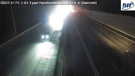 I-85 N past HamiltonMillRd MM 119.3 live camera view