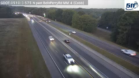 I-575 N past BellsFerryRd MM 4 live camera view