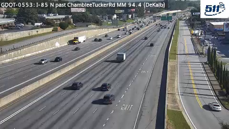 I-85 N past ChambleeTuckerRd MM 94.4 live camera view