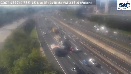 I-75/I-85 N at SR10/EllisSt MM 248.6 live camera view