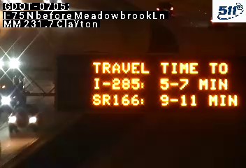 I-75 N before MeadowbrookLn MM 231.7 live camera view