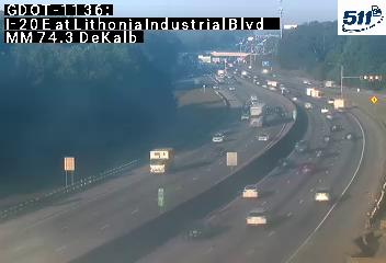 I-20 W at LithoniaIndustrialBlvd MM 74.3 live camera view