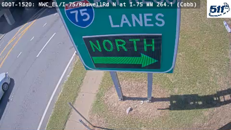 I-75/RoswellRd N at I-75 MM 264.1 live camera view