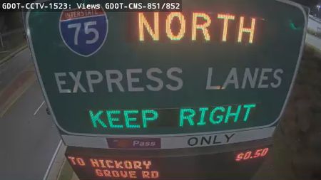 I-75/BigShanty N at BigShantyRd MM 270.2 live camera view