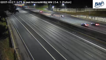 I-75 N past MooresMillRd MM 254.1 live camera view