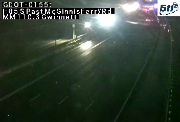 I-85 S past McGinnisFerryRd MM 110.3 live camera view