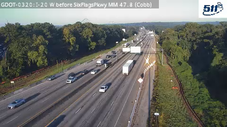 I-20 W before SixFlagsPkwy MM 47.8 live camera view