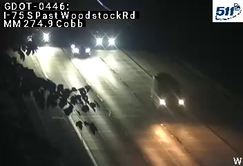 I-75 S past WoodstockRd MM 274.7 live camera view