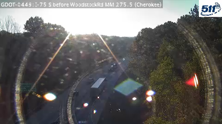 I-75 S before WoodstockRd MM 275.5 live camera view