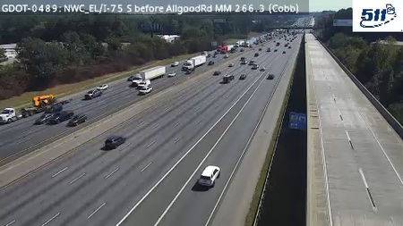 I-75 S before AllgoodRd MM 266.3 live camera view