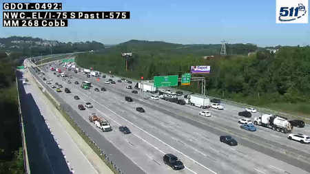 I-75 S past I-575 MM 268 live camera view