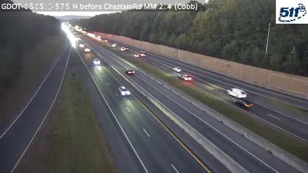 I-575 N before ChastainRd MM 2.4 live camera view