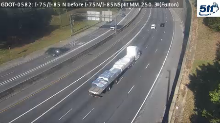 I-75/I-85 N before I-75N/I-85NSplit MM 250.3 live camera view